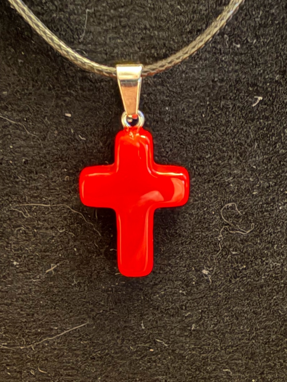 ✴️New✴️Red Coral Cross Pendant Necklace